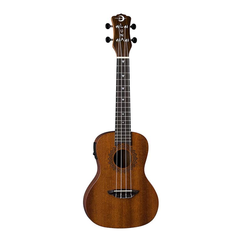 Luna UKE-VMC-EL Vintage Mahogany Concert Ukulele w/ Preamp image 2