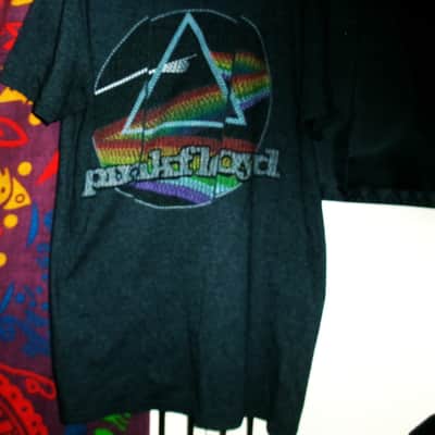 pink floyd official dark side of the moon xl multi color logo woman tee - syd barrett madcap money sleep space rock image 1