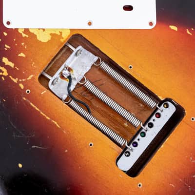 1961 Fender Stratocaster Vintage Guitar Sunburst Slab Board w/ Flame Neck, Hangtag, Strap & Case image 17