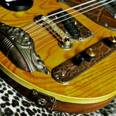 Postal Handmade Steam Punk 10 String Guitar Anitique Natural The Meter Jumps - Fender USA Pickups image 3