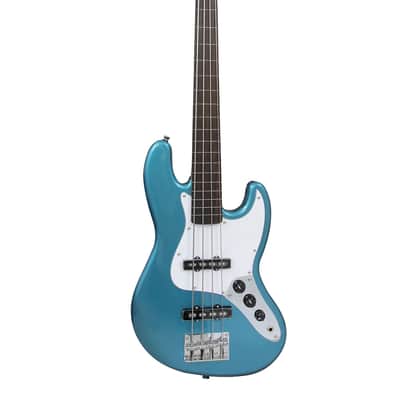 SX Ursa 2 JR RN LPB Blue Fretless Short Scale Bass Guitar image 1