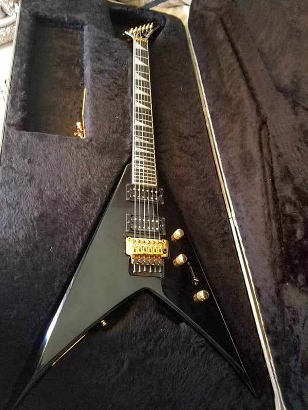 RARE Jackson "Grover Jackson" Dave Mustaine King V KV signature 1997 Black USA made image 1