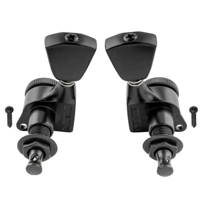 Brio 3x3 Locking Tuners 18:1 Ratio • Full Sealed Locking Machine Heads - Black image 3