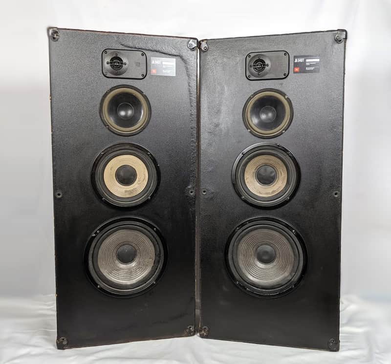 Vintage JBL940 4-Way 300-Watt Stereo Tower Titanium Tweeters Tower Speakers RARE image 1