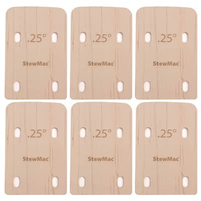 StewMac Neck Shims for Bass, Shaped - 6 Pack of 0.25 Degree Shims image 4