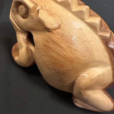 Handmade 8" Frog Guiro Scraper Rasper, Rhythm Fusion, with Beater-MINT image 6