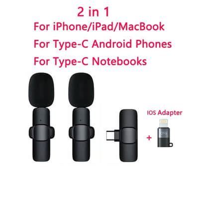 Wireless Lavalier Microphone Portable Audio Video Recording Mini Mic for iPhone Android Live Broadcast Gaming Phone Microfonoe image 1