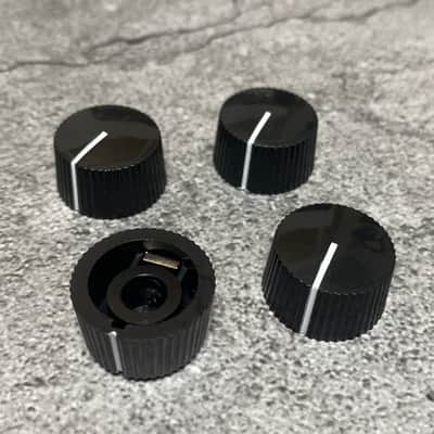 4x Black Cupcake Knobs Serrated Guitar Pedal Round Amp Radio Control Pointer Knob 6.35mm 1/4" image 2