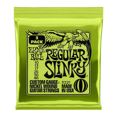 Ernie Ball 10-46 3 Pack Regular Slinky Electric Guitar Strings image 1