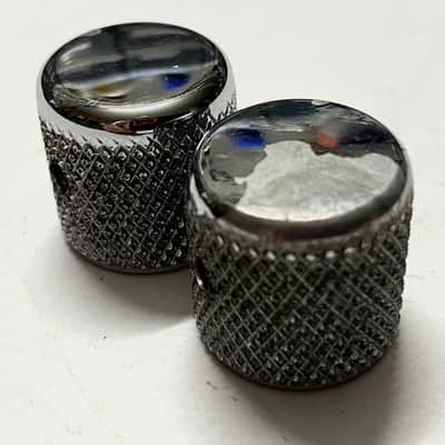 1960s Fender USA Barrel knob pair for Telecaster P-bass + Lap steel chromed Alloy original Vintage image 3
