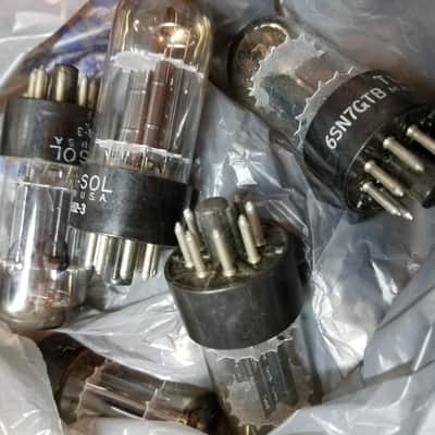 Tung-Sol ONE (1) 6SN7GTB AT1000 Weak Vacuum Tube T7 tall glass dual triode 1956-1961 image 2