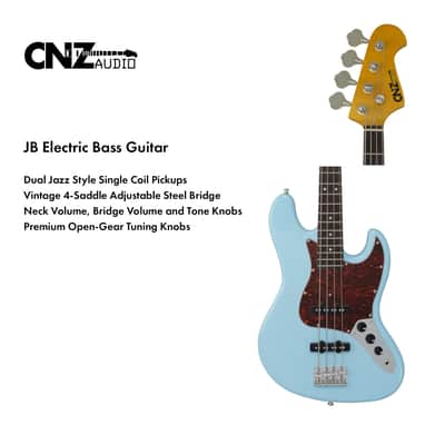 CNZ Audio JB Electric Bass Guitar - Vintage Sunburst Body & Maple Neck image 4