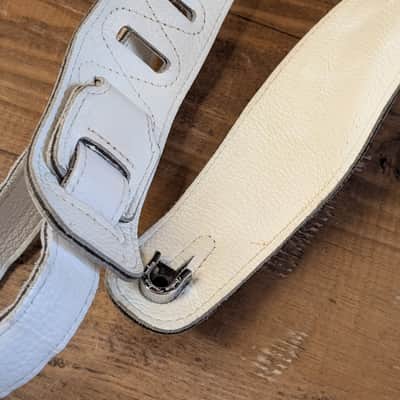 Levy's Leather Guitar Strap 2.5" White With Locks As Pictured NICE Strap! image 7