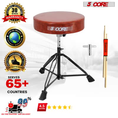 5 Core Drum Throne 3" Padded Drum Seat Height Adjustable Drumming Chair for Practice and Performance image 10