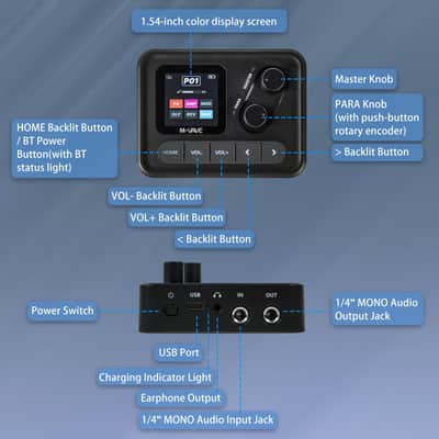 M-VAVE Pocket AMP Effect Pedal Guitar Bass 6 Modules 80+ Built-in Presets(Price includes the import duty for US buyer) image 8