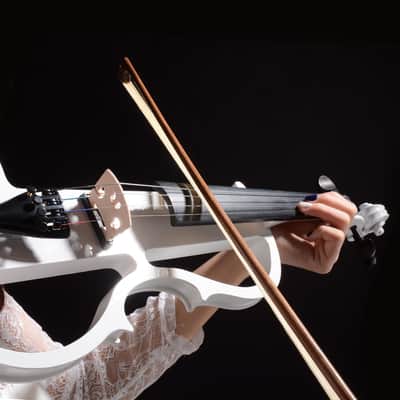 Cxxss 4/4 Violin Electric Violin(right hand)white-US image 8