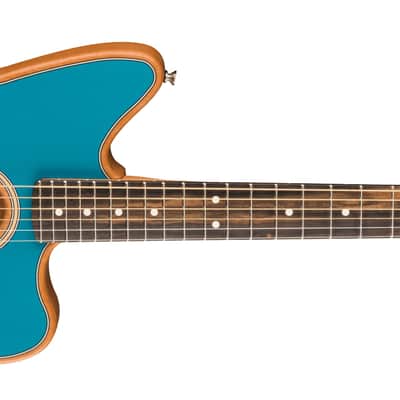 BRAND NEW 2022 Fender American Acoustasonic Jazzmaster Ocean Turquoise w/ Gig Bag image 3