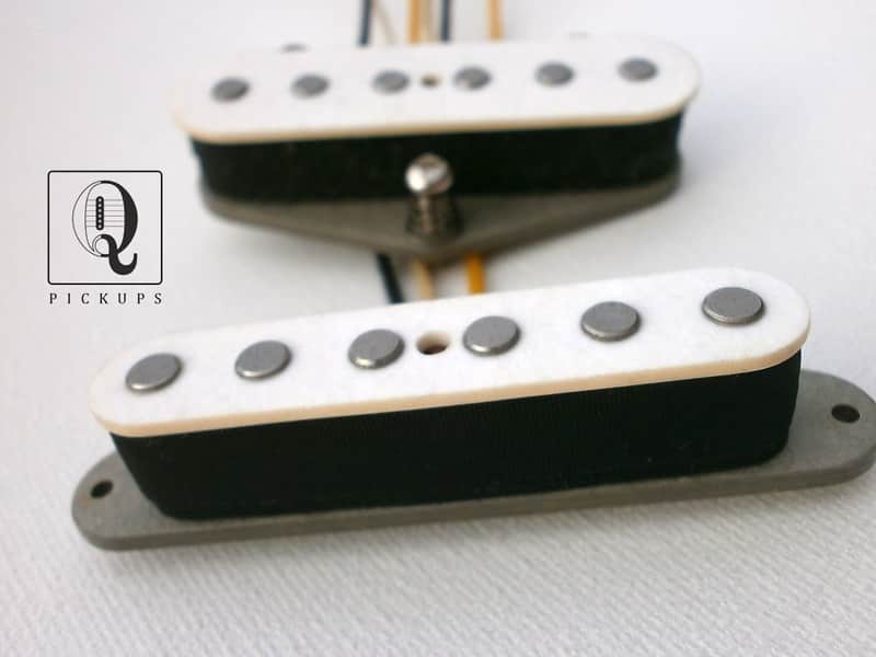 Telecaster Pickups Set WHITE Coil Tapped A2 and A5 HOT Hand Wound Fits Fender Q pickups Custom Shop Tele image 1