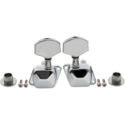 3L+3R Semi-closed Guitar Tuners Guitar String Tuning Pegs Keys Machine Heads Set for Epiphone Les Paul SG Style Electric Guitar or Acoustic Guitar Replacement, Chrome image 2