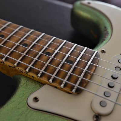 Fender Custom Stratocaster Heavy Relic Lime Green Sparkle CS Texas Specials image 12