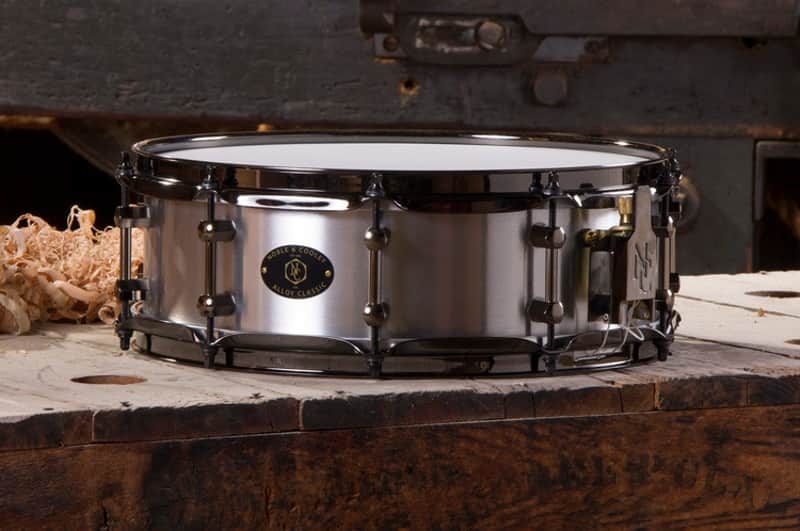 Noble & Cooley *Pre-Order* Alloy Classic 4.75x14" Cast Aluminum Snare Drum Raw with Protective Coating Black Nickel Hardware | Made in the USA | Special Order | Authorized Dealer image 1