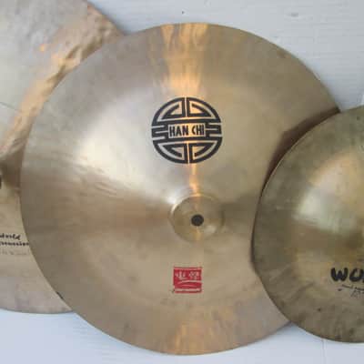 WUHAN CHINA CYMBALS x 3 (18”, 16”, 12”) - 1 CRACKED, 2 ARE GOOD. HAN CHI WORLD PERCUSSION CHINESE READ image 4