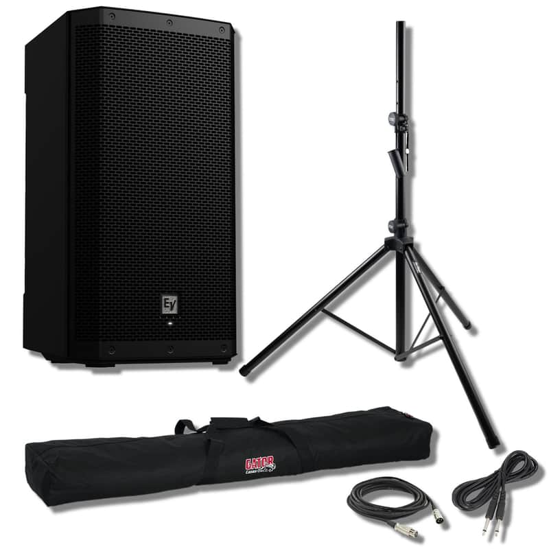 Electro-Voice ZLX-12P-G2 1000W 12-inch Powered Bluetooth Speaker with Speaker Stand, Carry Bag, and Cables Bundle image 1