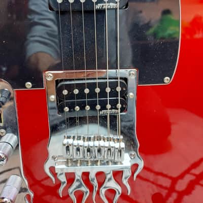iFusion® Tributer® Metal TM-FIRE Left Handed Telecaster Style Electric Guitar - Metallic Red image 5