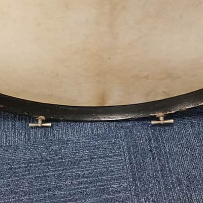 Vintage Lafleur Piccadilly 28″x12″ Bass Drum 1930s – Black with Glitter Strand image 10