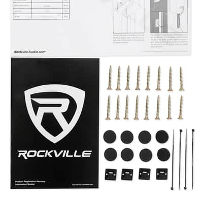 (2) Rockville RockShelf 68W White 6.5" Home Bookshelf Speakers+8" Speaker Stands image 6