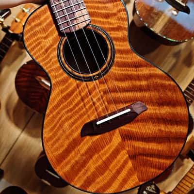 olamestre custom curly redwood & acacia tenor ukulele image 1