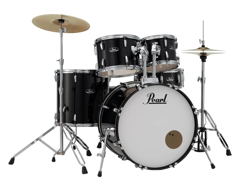 Pearl Roadshow 5-Pc Complete Drum Set w/22" Kick, Cymbals & Hardware - Jet Black image 1
