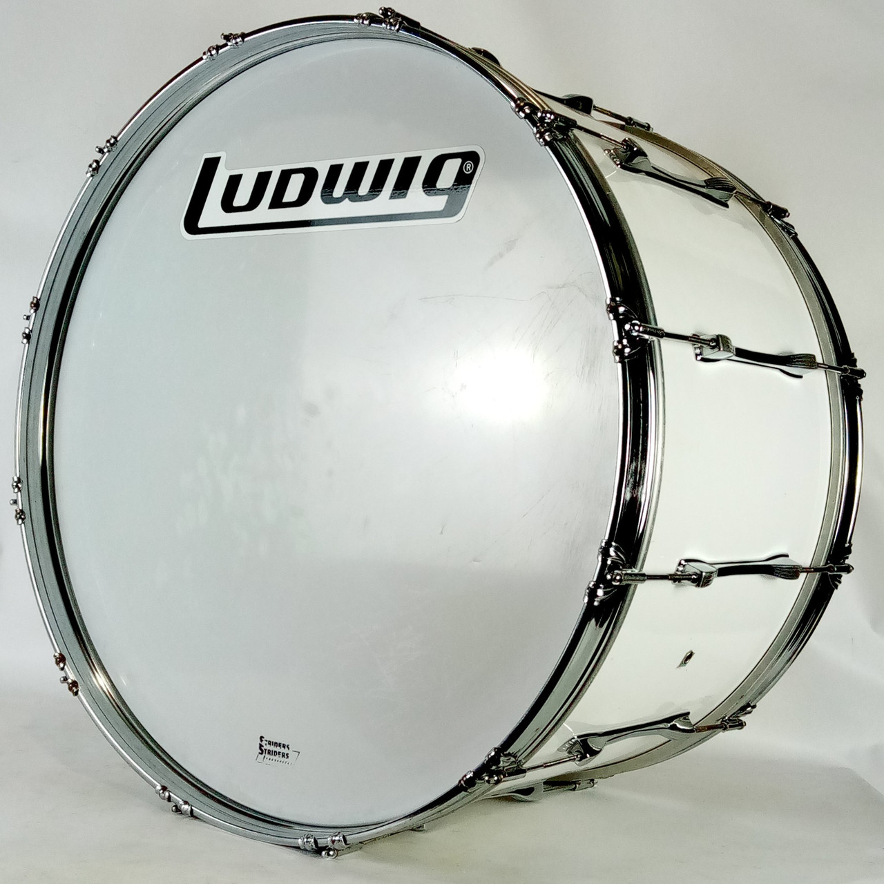 Ludwig 14x26"Bass Drum Maple Vintage80s Blue/Olive White Cortex Concert/Marching — main photograph