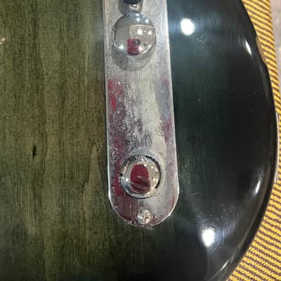 Wanderkauven Electric guitar - Transparent green burst finish with visible wood grain image 8