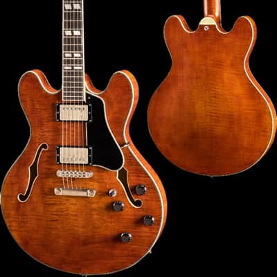 Eastman T59/TV-AMB Semi Hollow Vintage Amber Electric Guitar image 2