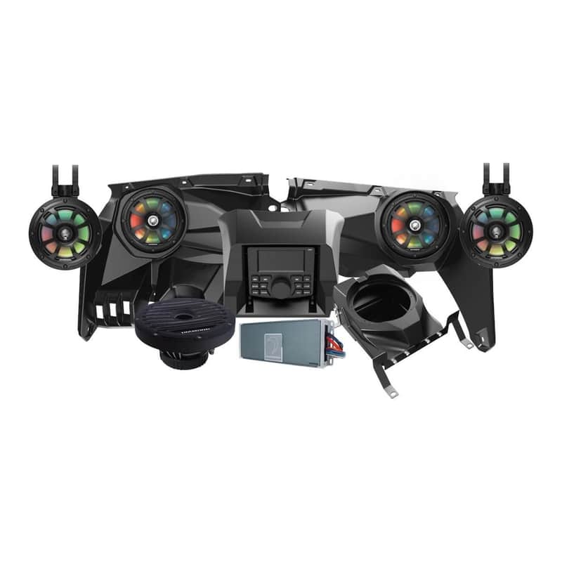 Diamond Audio MSX3KM3 2017+ Can Am Maverick X3/X3 Max Complete Speaker Kit with 6 Ch Waterproof Amplifier, 10” Sealed Marine Subwoofer, 6.5” Tower Speaker System and DMR3 Media Audio Player