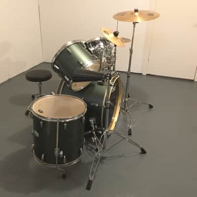 Pearl Export Series 5 Piece Drum Set Green with hardware/cymbals image 2