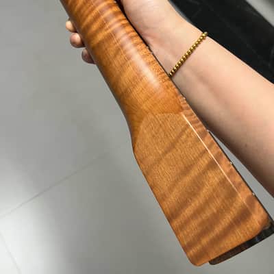AAAAA Tele Ebony Fretboard Roasted flame Maple Electric Guitar Neck Radius 12inch Round stainless steel 22 frets hole 10mm Radius: 12 inches image 7