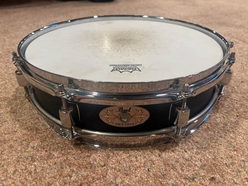 Pearl S1330B/C103 13x3" Steel Piccolo Snare Drum 2010s - Piano Black image 1