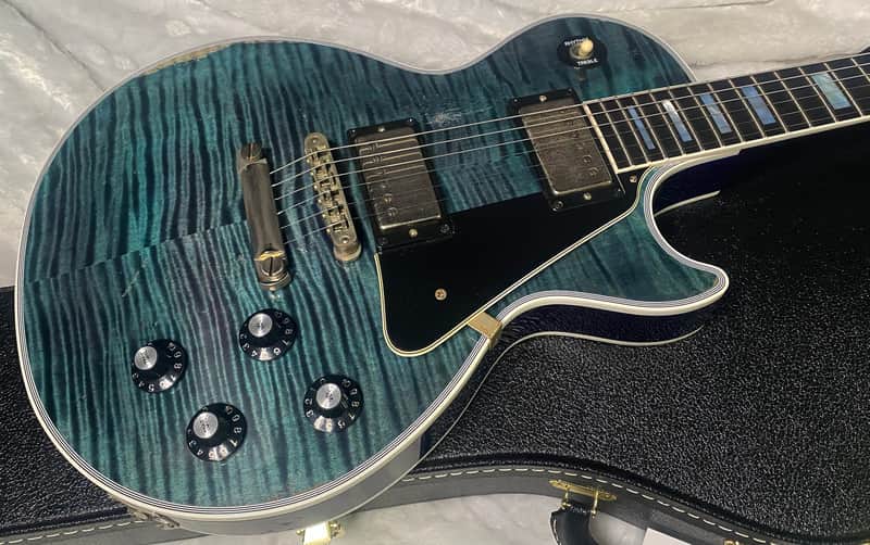 NEW! Gibson Custom Shop Les Paul Custom AAAA Figured Monster Maple Top - Nordic Blue, Heavy Aging - 8.4lbs - G07571 image 1