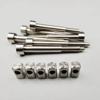 Japanese-made titanium double tremolo electric guitar bridge string clamp string lock small iron block tail hexagon long screw image 2