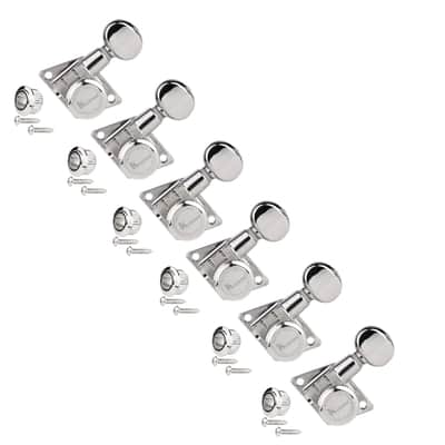 Kluson 6-In-Line Locking Revolution Series F-Mount Tuners, Chrome image 1