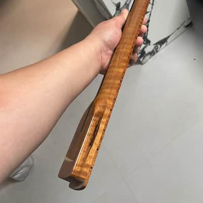 floyd rose nut stainless steel 22 frets Roasted flame Maple guitar neck 25.5inch hole 10mm gloss image 6
