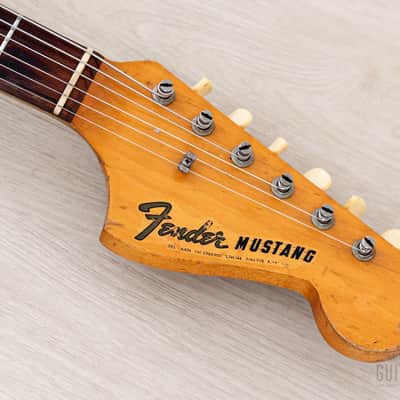 1965 Fender Mustang Vintage Offset Guitar Olympic White w/ Case image 4