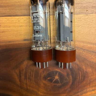 Tightly Matched Pair of Svetlana SED Winged C Pair EL34 tubes (Matched Quad Available) image 2