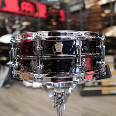 Ludwig 5x14" Hammered Black Beauty Snare Drum with Tube Lugs LB416KT image 5