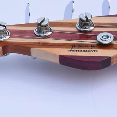 Ankh Instruments 4 string, Jazz Bass, Left Hand, Woodie 2022 Gold Metalic image 7
