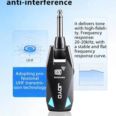 Joyo JW-08 Wireless Transmitter Receiver UHF ISM 20-20kHz Frequency Band, price include the import duty for US buyer image 3