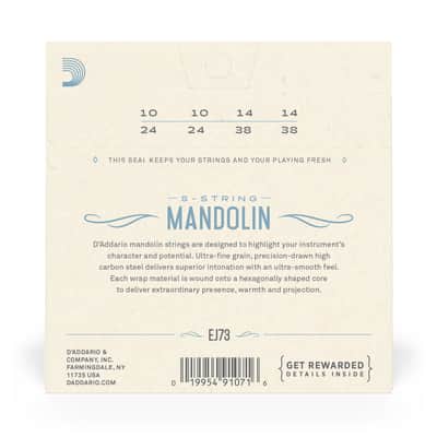 D'Addario EJ73 Mandolin Strings, Phosphor Bronze, Light, 10-38 image 3