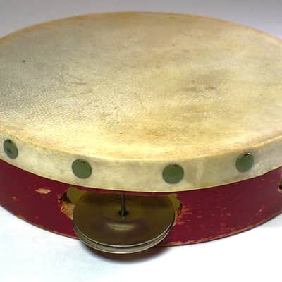 Ludwig 1930's Vintage School Tambourine with Hand Drum image 13